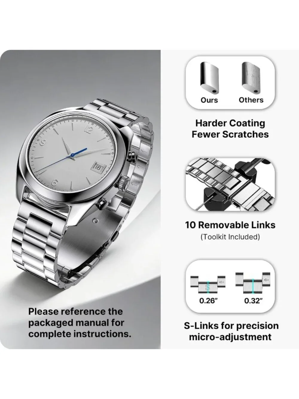18mm Quick Release Metal Watch Band for Garmin Smartwatches - Stylish & Durable